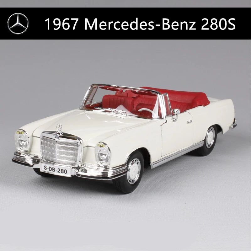 Maisto 1:18 1967 Mercedes-Benz 280SE Alloy Retro Car Model Classic Car Model Car Decoration Collection gift