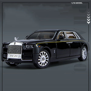 1/24 Rolls Royce Phantom Diecast Toy Cars Model Simulated Pull Back Limousine Zinc Alloy Metal Toy Car for Kids Gifts Collection