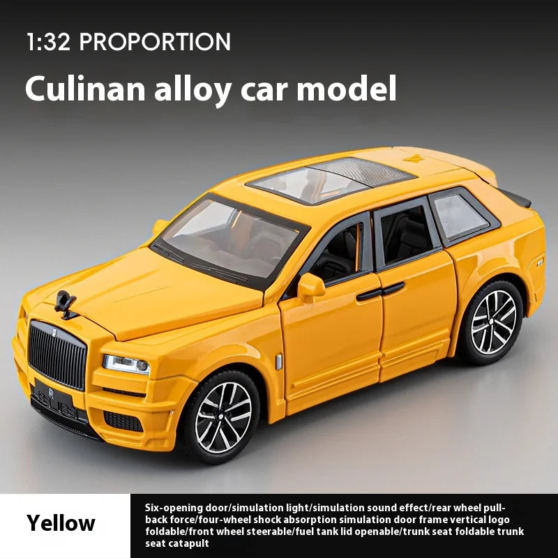 1:32 Rolls Royce Cullinan Luxury SUV Alloy Diecast Metal Model Sound Light Pull Back Toy Miniature Car Decoration Kids Toys Gift