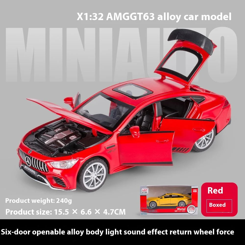 1:32 Mercedes Benz AMG GT63  Sports Car Alloy Diecast Car Model Sound Light Pull Back Toys Ornaments Gift For Children Collect