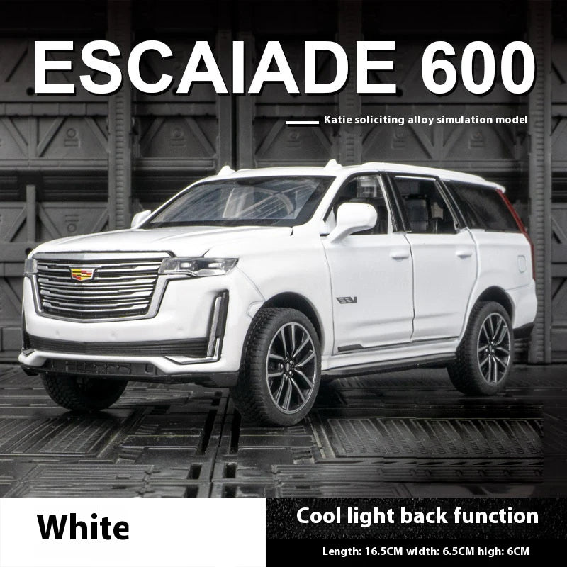 1:32 Cadillac Escalade Off Road Vehicle Alloy Car Diecast Metal Model Sound Light Pull Back Toy Car Central Control Ornaments