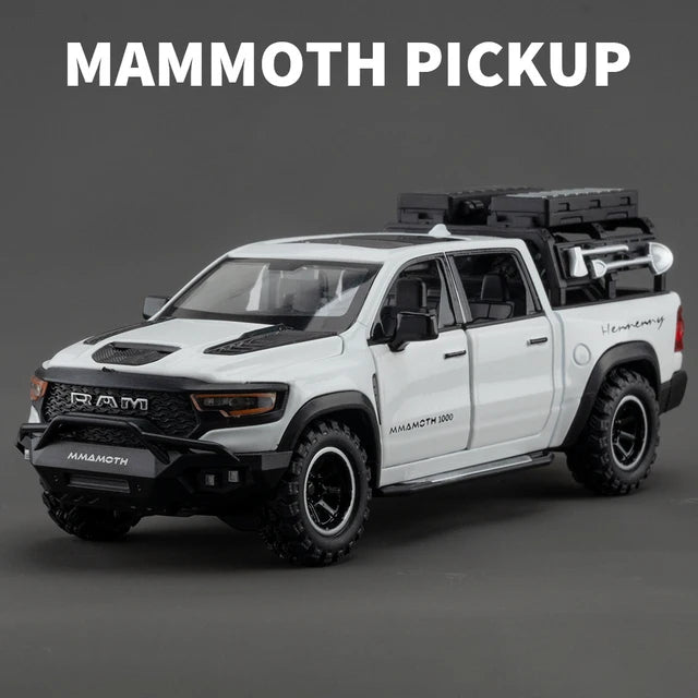 1:32 Dodge RAM 1000 TRX Mammoth Picku Alloy Car Model Sound And Light Pull Back Children's Toy Collectibles Birthday Gift