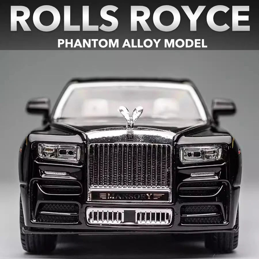 1/24 Rolls Royce Phantom Diecast Toy Cars Model Simulated Pull Back Limousine Zinc Alloy Metal Toy Car for Kids Gifts Collection