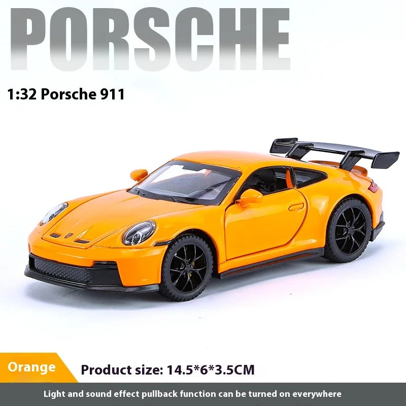 1:32 911 GT3 RS Alloy Sports Car Model Diecast Metal Racing Car Vehicles Model High Simulation Sound Light Children Toy Gift Boy