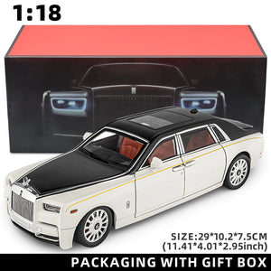 1:18 Rolls-Royce Phantom Model Car, Zinc Alloy Pull Back Toy Diecast Car with Sound and Light, Realistic Modeling Model Toy111