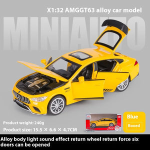 1:32 Mercedes Benz AMG GT63  Sports Car Alloy Diecast Car Model Sound Light Pull Back Toys Ornaments Gift For Children Collect